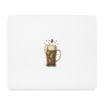 Hops in a craft beer glass - Mouse Pad (horizontal) - white - Front