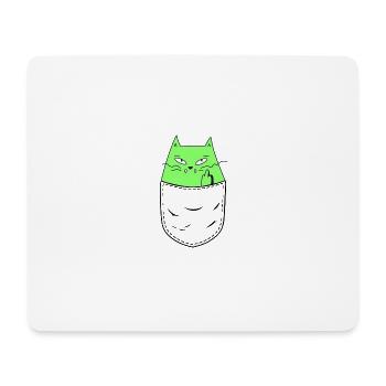 Chat Qui Fait Un Doigt D'honneur - Tapis de souris (format paysage) - blanc - Devant