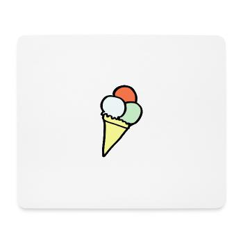 Crème glacée colorée - Tapis de souris (format paysage) - blanc - Devant
