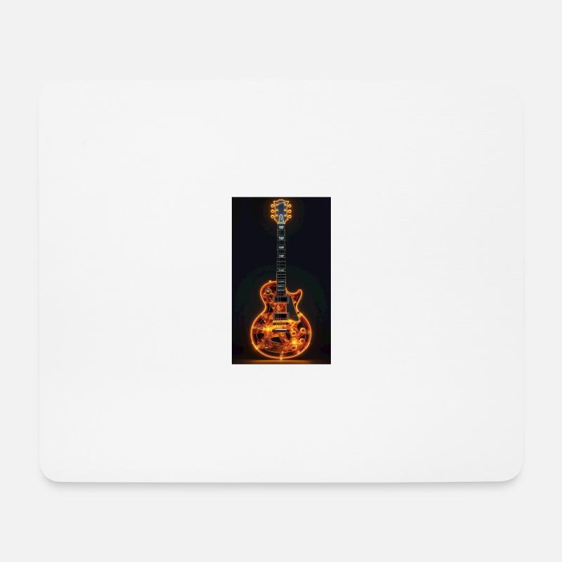 Gitarre Feuer - Mousepad (Querformat) - Weiß