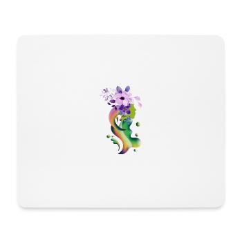 Ein Mädchen mit Blumen Schwebendes Mädchen - Mousepad (Querformat) - Weiß - Vorne