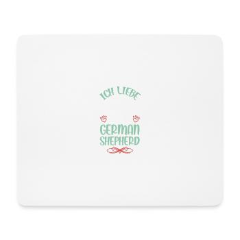 Ich liebe meinen German Shepherd - Mousepad (Querformat) - Weiß - Vorne