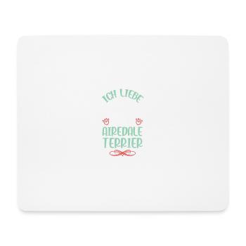 Ich Liebe Meinen Airedale Terrier - Mousepad (Querformat) - Weiß - Vorne