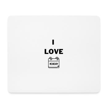 I love Monday - Mousepad (Querformat) - Weiß - Vorne