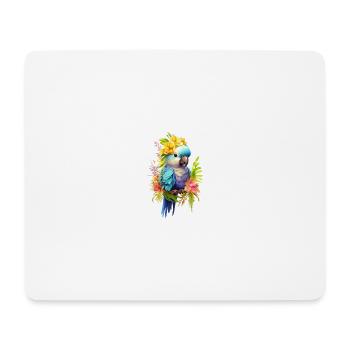 Perroquet Floral - Tapis de souris (format paysage) - blanc - Devant