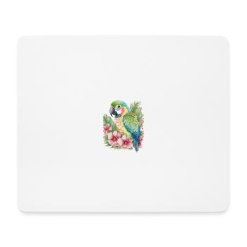 bunter Papagei - Mousepad (Querformat) - Weiß - Vorne