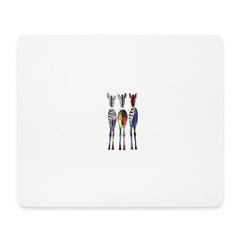 Funny zebras - Mouse Pad (horizontal) - white - Front