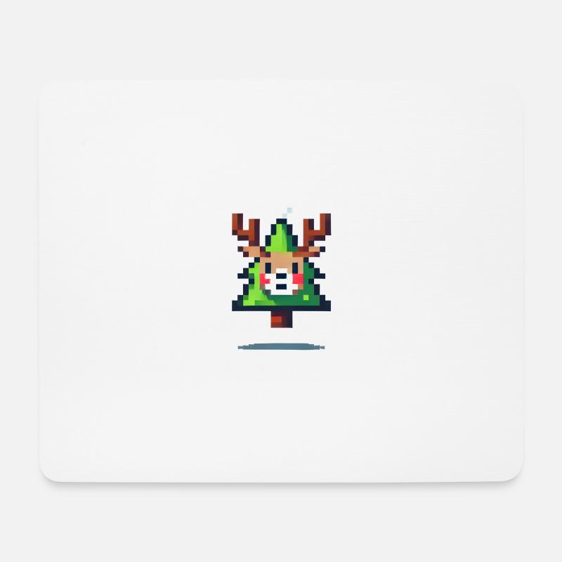 Weihnachtsrentierkopf - Mousepad (Querformat) - Weiß