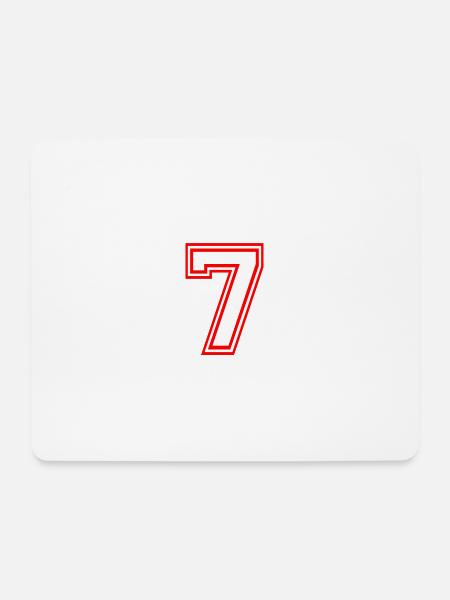 NUMMBER SIEBEN 7 LUCKY NUMBER SEVEN RETRO STYLE - Mousepad (Querformat) - Weiß