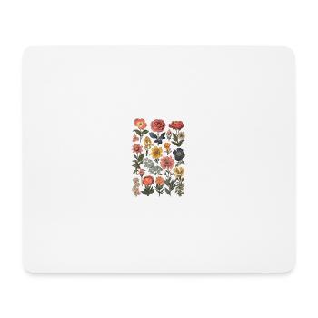 Wild Flower Botanical Floral Summer Flowers - Mousepad (Querformat) - Weiß - Vorne