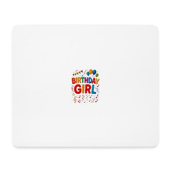 Bunte Geburtstagsmädchen-Briefe - Mousepad (Querformat) - Weiß - Vorne