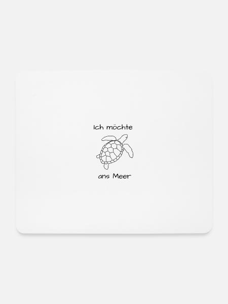 Ich möchte ans Meer , Schildkröte - Mousepad (Querformat) - Weiß