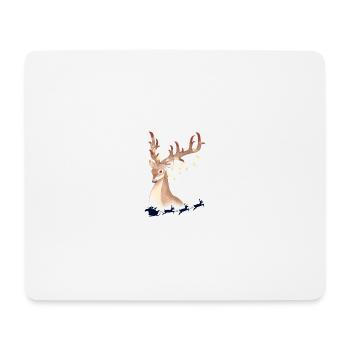 Lichter Hirsch im Winterwald - Mousepad (Querformat) - Weiß - Vorne