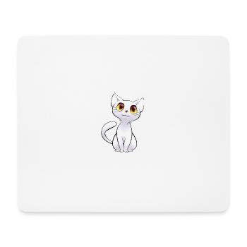 Chaton blanc aux yeux dorés - Tapis de souris (format paysage) - blanc - Devant