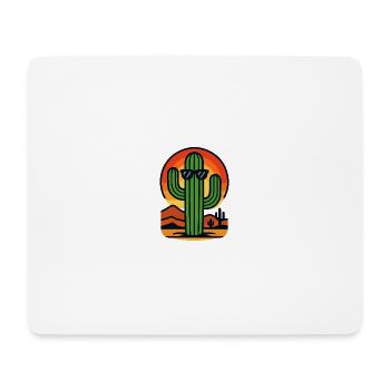 Cactus in sunset with sunglasses - Mouse Pad (horizontal) - white - Front