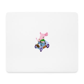 Éléphant dans une voiture de collection - Tapis de souris (format paysage) - blanc - Devant