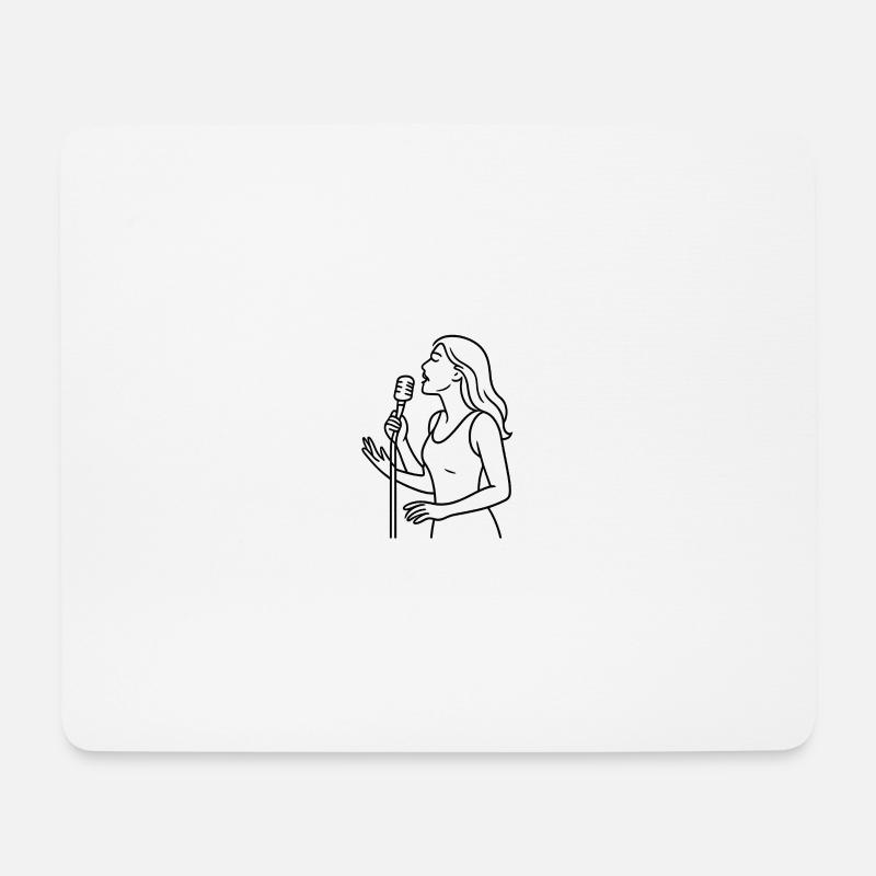 Singende Frau - Mousepad (Querformat) - Weiß