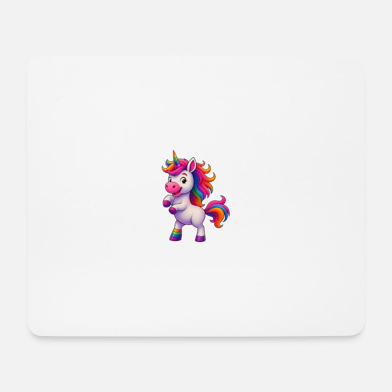 Colorful unicorn with rainbow mane - Mouse Pad (horizontal) - white