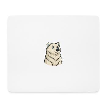 Polar Bear Cartoon Cuddle Friend - Mouse Pad (horizontal) - white - Front