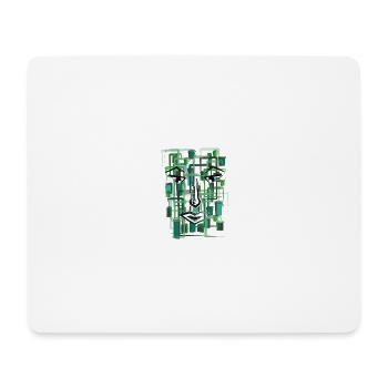 Abstraktes Gesicht Geometrisches Linien-Design - Mousepad (Querformat) - Weiß - Vorne