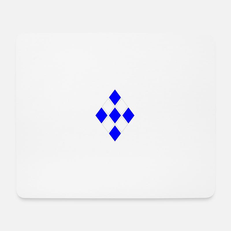 Raute Muster Blau Weiss - Mousepad (Querformat) - Weiß