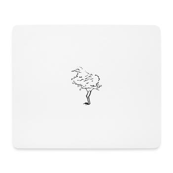 Arbre à oiseaux - Tapis de souris (format paysage) - blanc - Devant