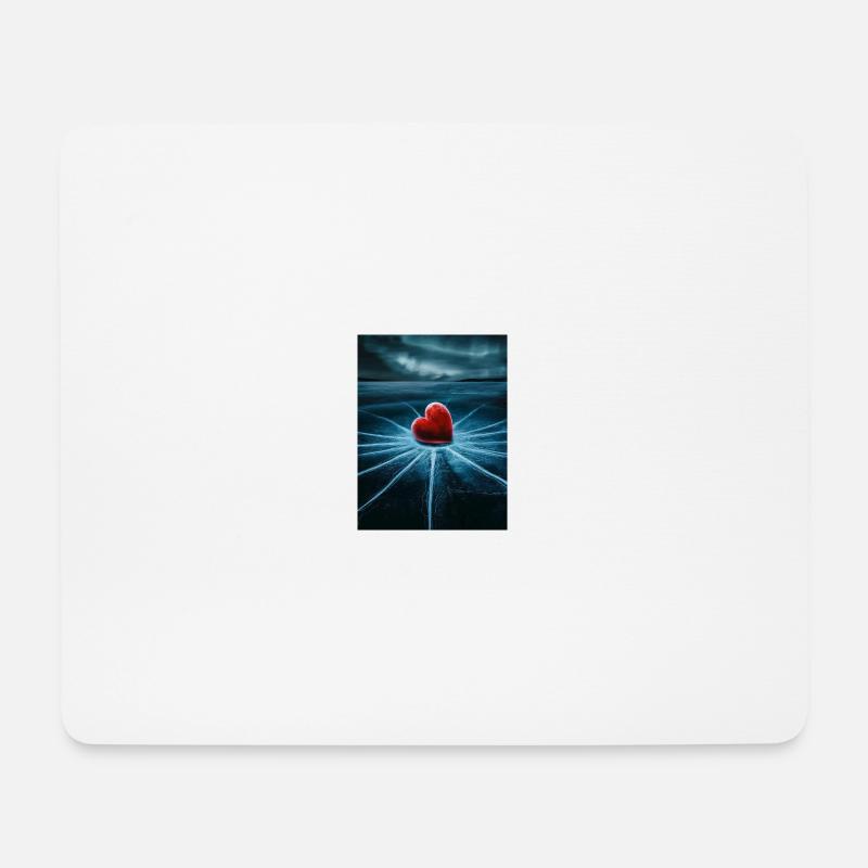 Herz auf zerbrochem Eis - Mousepad (Querformat) - Weiß