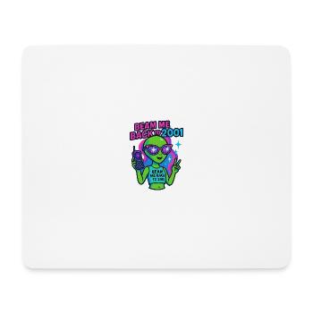 Retro Alien with 2001 Theme and Peace Sign - Mouse Pad (horizontal) - white - Front