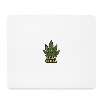 Stay Chill Cannabis Leaf - Mousepad (Querformat) - Weiß - Vorne