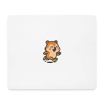 Fröhlicher Hamster auf der Flucht - Mousepad (Querformat) - Weiß - Vorne