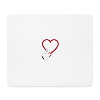 Heart stethoscope - Mouse Pad (horizontal) - white - Front