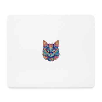 Abstrakten Katze - Mousepad (Querformat) - Weiß - Vorne