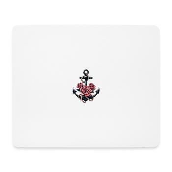 Anchor with rope and roses - Mouse Pad (horizontal) - white - Front