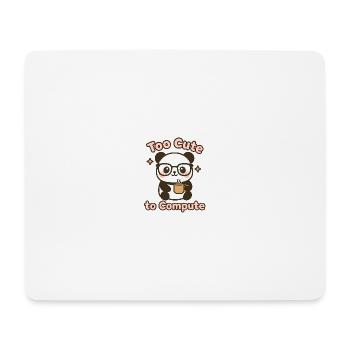 Süßer Panda mit Brille und Kaffeetasse - Mousepad (Querformat) - Weiß - Vorne