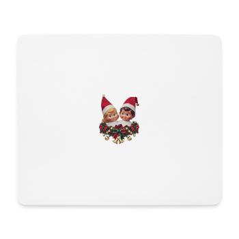 Cute and Festive Elf Duo Christmas Jumper - Mouse Pad (horizontal) - white - Front