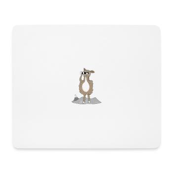 Lama avec jumelles - Tapis de souris (format paysage) - blanc - Devant