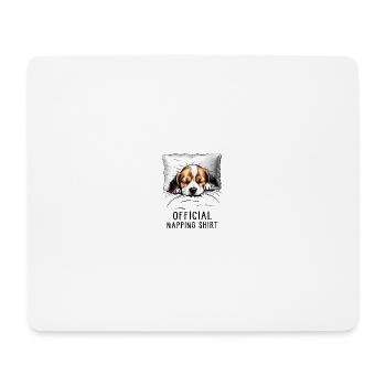 Beagle Chemise de sieste officielle - Tapis de souris (format paysage) - blanc - Devant