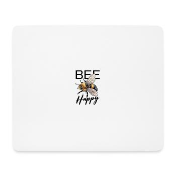 Bee Happy - Mousepad (Querformat) - Weiß - Vorne