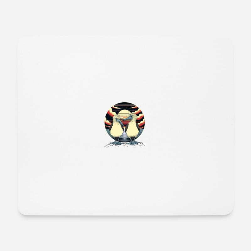 Blaufußtölpel Pärchen - Mousepad (Querformat) - Weiß