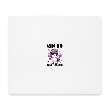 Bin Da Kann Losgehen - Mousepad (Querformat) - Weiß - Vorne