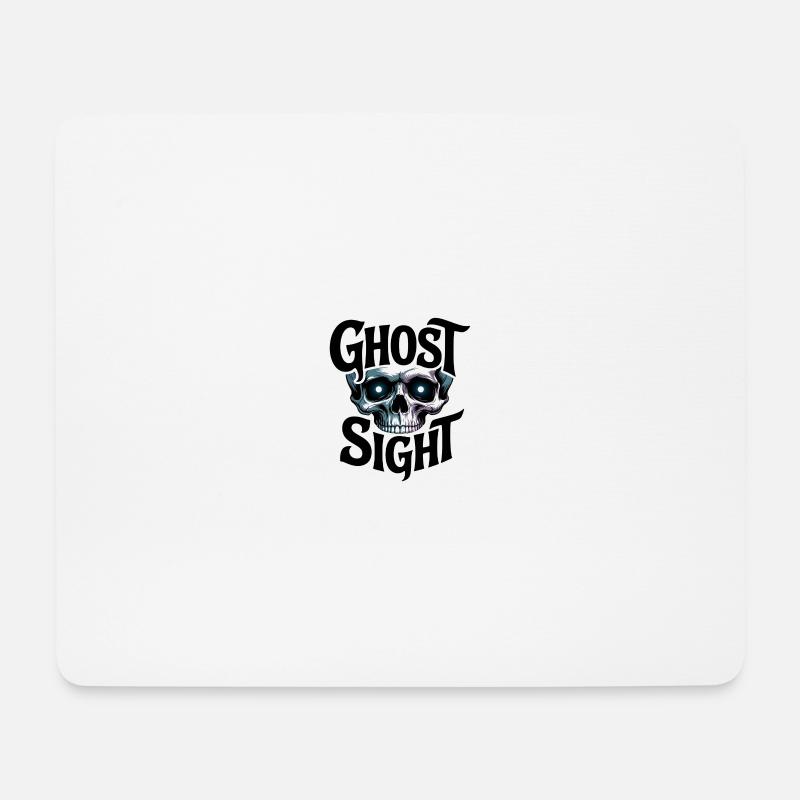 Ghost Skull Neon Eye Print - Mouse Pad (horizontal) - white