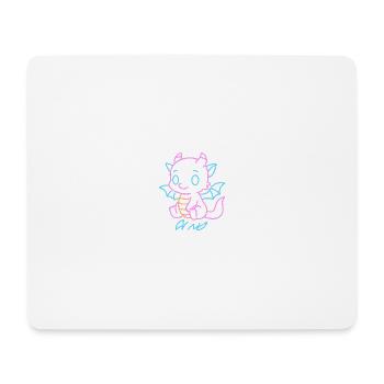 Neon-Regenboot-Drache in Neon Lines - Mousepad (Querformat) - Weiß - Vorne