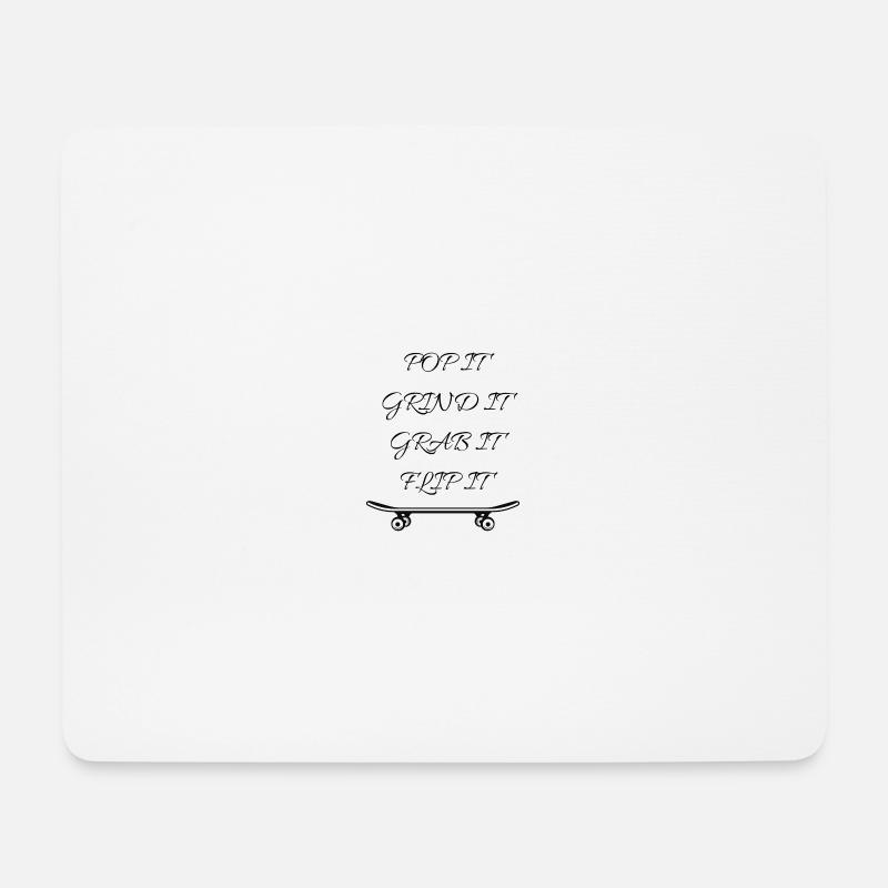 Minimale Skateboard-Umrisse - Mousepad (Querformat) - Weiß