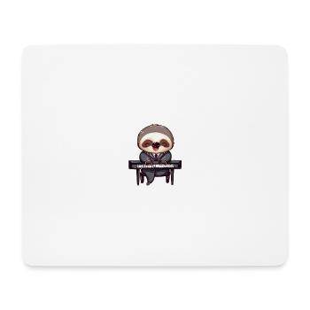 Paresseux au piano - Tapis de souris (format paysage) - blanc - Devant