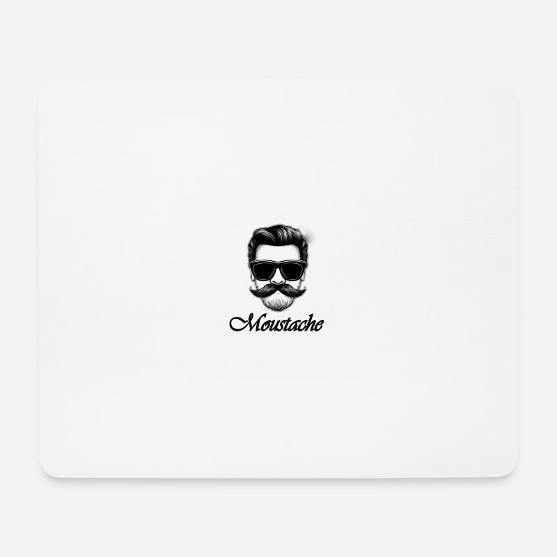 Moustache - Tapis de souris (format paysage) - blanc