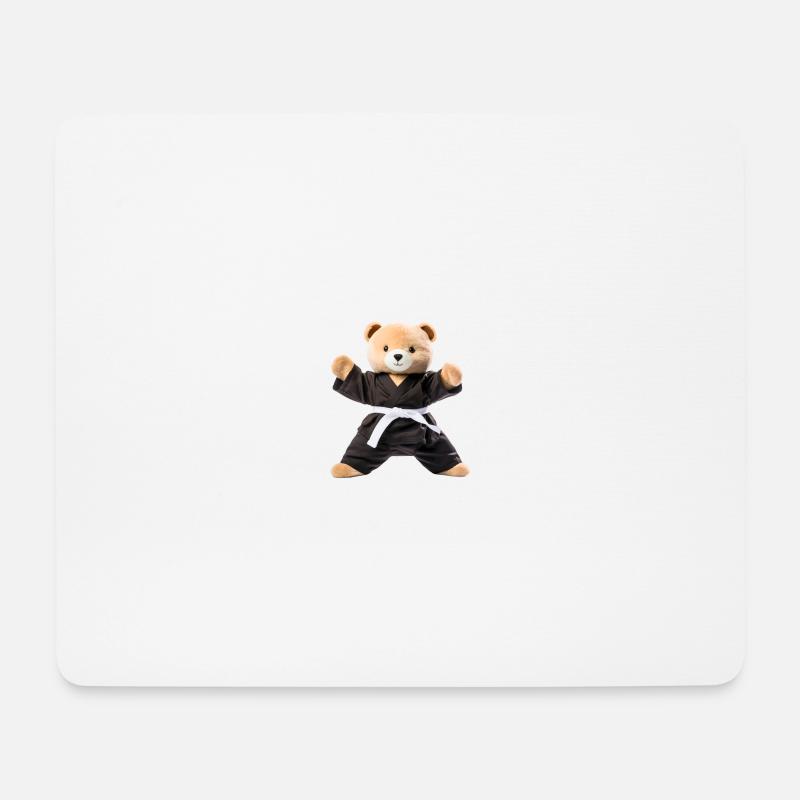 Karate-Bär - Mousepad (Querformat) - Weiß
