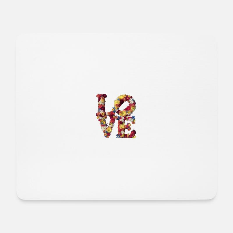 Love Florales Design - Mousepad (Querformat) - Weiß