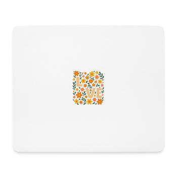 Love in Bloom – Florales Retro-Design - Mousepad (Querformat) - Weiß - Vorne