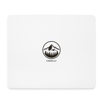 Alpenlogo – Minimalistisches Berg- & Waldmotiv im  - Mousepad (Querformat) - Weiß - Vorne