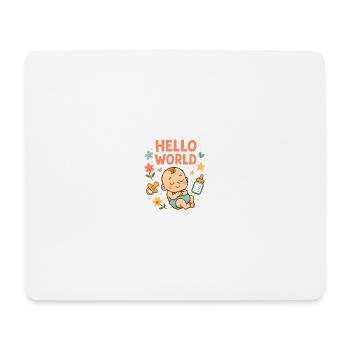 Illustration de nurserie pour bébé Hello World - Tapis de souris (format paysage) - blanc - Devant